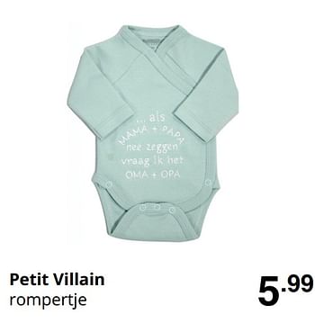 Promoties Petit villain rompertje - Petit Villain - Geldig van 23/08/2020 tot 29/08/2020 bij Baby & Tiener Megastore