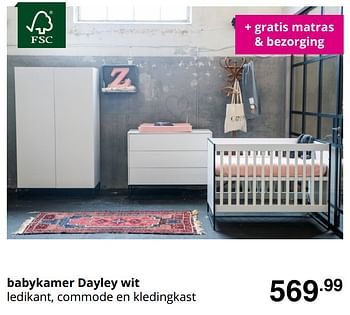 Promoties Babykamer dayley wit - Huismerk - Baby & Tiener Megastore - Geldig van 23/08/2020 tot 29/08/2020 bij Baby & Tiener Megastore