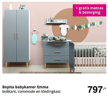 Promoties Bopita babykamer emma - Bopita - Geldig van 23/08/2020 tot 29/08/2020 bij Baby & Tiener Megastore