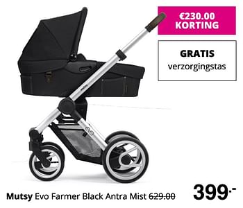 Promoties Mutsy evo farmer black antra mist - Mutsy - Geldig van 23/08/2020 tot 29/08/2020 bij Baby & Tiener Megastore
