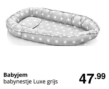 Promotions Babyjem babynestje luxe grijs - BabyJem - Valide de 23/08/2020 à 29/08/2020 chez Baby & Tiener Megastore