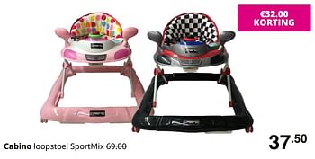 Promoties Cabino loopstoel sportmix - Cabino - Geldig van 23/08/2020 tot 29/08/2020 bij Baby & Tiener Megastore