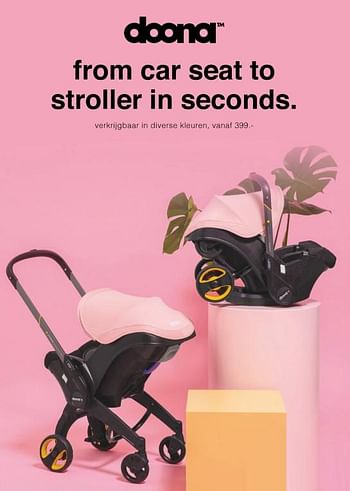 Promoties Doona from car seat to stroller in seconds - Doona - Geldig van 23/08/2020 tot 29/08/2020 bij Baby & Tiener Megastore