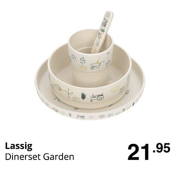 Promoties Lassig dinerset garden - Lassig - Geldig van 23/08/2020 tot 29/08/2020 bij Baby & Tiener Megastore