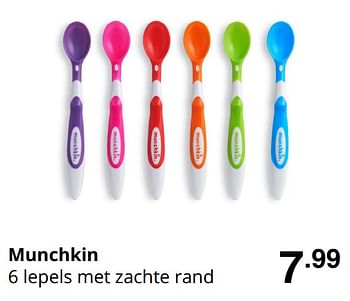 Promoties Munchkin 6 lepels met zachte rand - Munchkin - Geldig van 23/08/2020 tot 29/08/2020 bij Baby & Tiener Megastore