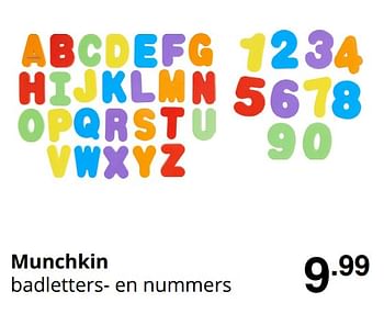 Promoties Munchkin badletters- en nummers - Munchkin - Geldig van 23/08/2020 tot 29/08/2020 bij Baby & Tiener Megastore