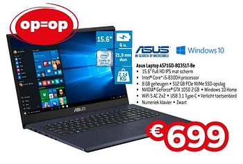 Promotions Asus laptop a571gd-bq351t-be - Asus - Valide de 22/08/2020 à 30/09/2020 chez Exellent