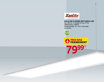 Promotions Dalle de plafond rectangle led - Xanlite - Valide de 02/09/2020 à 14/09/2020 chez Brico