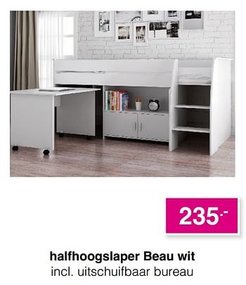 Promoties Halfhoogslaper beau wit - Huismerk - Baby & Tiener Megastore - Geldig van 23/08/2020 tot 29/08/2020 bij Baby & Tiener Megastore