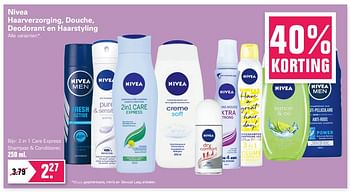 Promoties 2 in 1 care express shampoo + conditioner - Nivea - Geldig van 12/08/2020 tot 29/08/2020 bij De Online Drogist