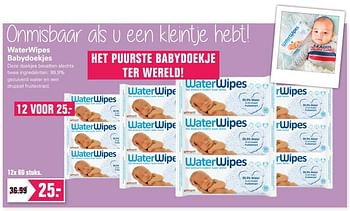 Promoties Waterwipes babydoekjes - WaterWipes - Geldig van 12/08/2020 tot 29/08/2020 bij De Online Drogist