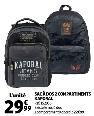 Kaporal Sac dos 2 compartiments kaporal En promotion chez