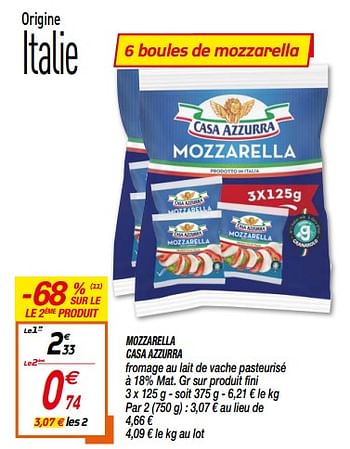 Promotions Mozzarella casa azzurra - Casa Azzurra - Valide de 18/08/2020 à 30/08/2020 chez Netto