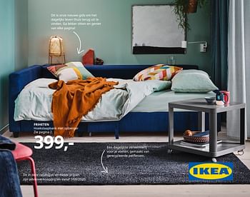 Promoties Friheten hoekslaapbank met opberger zie pagina 2 - Huismerk - Ikea - Geldig van 20/08/2020 tot 15/08/2021 bij Ikea