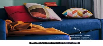 Promoties Omtanksam plaid - Huismerk - Ikea - Geldig van 20/08/2020 tot 15/08/2021 bij Ikea