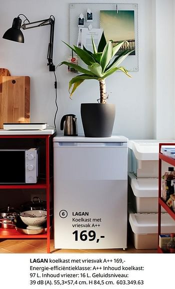 Promoties Lagan koelkast met vriesvak a++ - Huismerk - Ikea - Geldig van 20/08/2020 tot 15/08/2021 bij Ikea