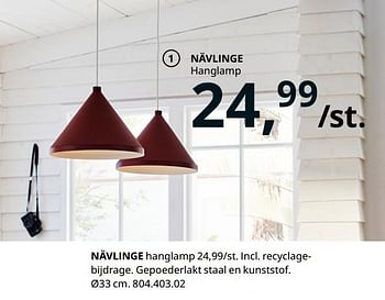 Promoties Nävlinge hanglamp - Huismerk - Ikea - Geldig van 20/08/2020 tot 15/08/2021 bij Ikea