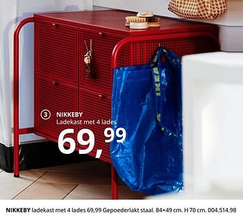 Promoties Nikkeby ladekast met 4 lades - Huismerk - Ikea - Geldig van 20/08/2020 tot 15/08/2021 bij Ikea