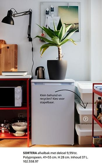 Promotions Sortera afvalbak met deksel - Produit maison - Ikea - Valide de 20/08/2020 à 15/08/2021 chez Ikea