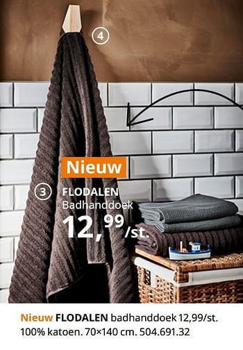 Promoties Flodalen badhanddoek - Huismerk - Ikea - Geldig van 20/08/2020 tot 15/08/2021 bij Ikea