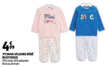 Inextenso Pyjama Velours Bebe In Extenso En Promotion Chez Auchan Ronq