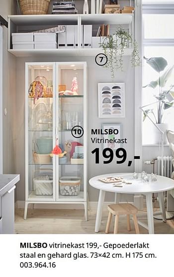 Promoties Milsbo vitrinekast - Huismerk - Ikea - Geldig van 20/08/2020 tot 15/08/2021 bij Ikea