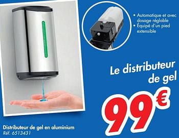 Promotions Distributeur de gel en aluminium - Produit maison - Carrefour  - Valide de 26/08/2020 à 31/08/2020 chez Carrefour