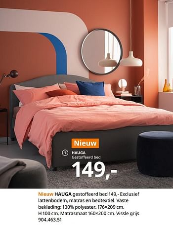 Promoties Hauga gestoffeerd bed - Huismerk - Ikea - Geldig van 20/08/2020 tot 15/08/2021 bij Ikea