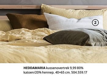 Promoties Heddamaria kussenovertrek - Huismerk - Ikea - Geldig van 20/08/2020 tot 15/08/2021 bij Ikea