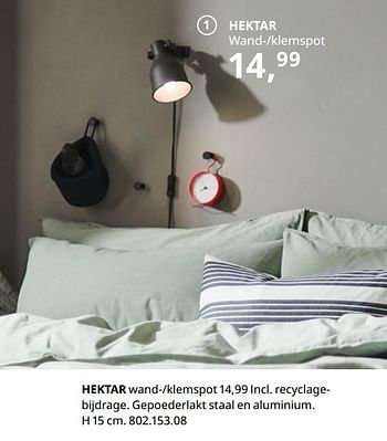 Promoties Hektar wand--klemspot - Huismerk - Ikea - Geldig van 20/08/2020 tot 15/08/2021 bij Ikea