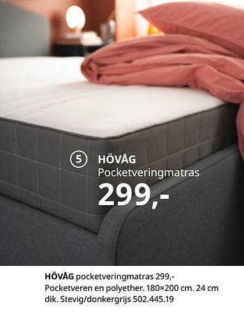 Promoties Hövåg pocketveringmatras - Huismerk - Ikea - Geldig van 20/08/2020 tot 15/08/2021 bij Ikea