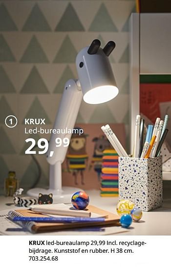 Promoties Krux led-bureaulamp - Huismerk - Ikea - Geldig van 20/08/2020 tot 15/08/2021 bij Ikea