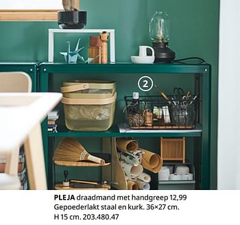 Promoties Pleja draadmand met handgreep - Huismerk - Ikea - Geldig van 20/08/2020 tot 15/08/2021 bij Ikea