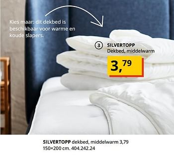 Promoties Silvertopp dekbed, middelwarm - Huismerk - Ikea - Geldig van 20/08/2020 tot 15/08/2021 bij Ikea