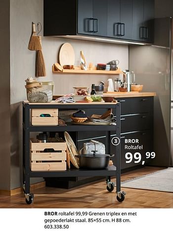 Promoties Bror roltafel - Huismerk - Ikea - Geldig van 20/08/2020 tot 15/08/2021 bij Ikea