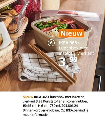 Promoties Ikea 365+ lunchbox met inzetten, vierkant - Huismerk - Ikea - Geldig van 20/08/2020 tot 15/08/2021 bij Ikea