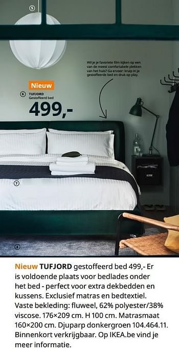Promoties Tufjord gestoffeerd bed - Huismerk - Ikea - Geldig van 20/08/2020 tot 15/08/2021 bij Ikea