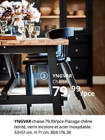 Promotions Yngvar chaise - Produit maison - Ikea - Valide de 20/08/2020 à 15/08/2021 chez Ikea