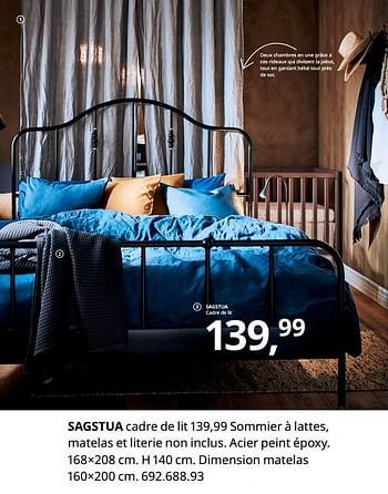 Promotions Sagstua cadre de lit - Produit maison - Ikea - Valide de 20/08/2020 à 15/08/2021 chez Ikea
