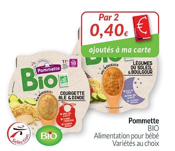Promotions Pommette bio alimentation pour bébé - Pommette - Valide de 01/09/2020 à 30/09/2020 chez Intermarche