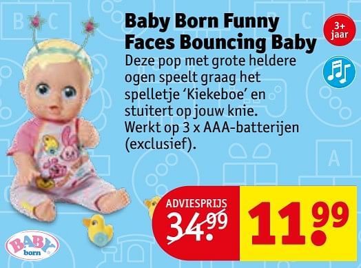 baby born funny faces bouncing baby