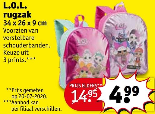 LOL Surprise L.o.l. rugzak Promotie bij Kruidvat