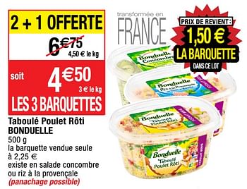 Promoties Taboulé poulet rôti bonduelle - Bonduelle - Geldig van 25/08/2020 tot 06/09/2020 bij Migros