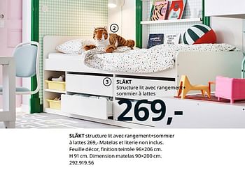 Promotion Ikea Slakt Structure Lit Avec Rangement Sommier A Lattes Produit Maison Ikea Meubles Valide Jusqua 4 Promobutler