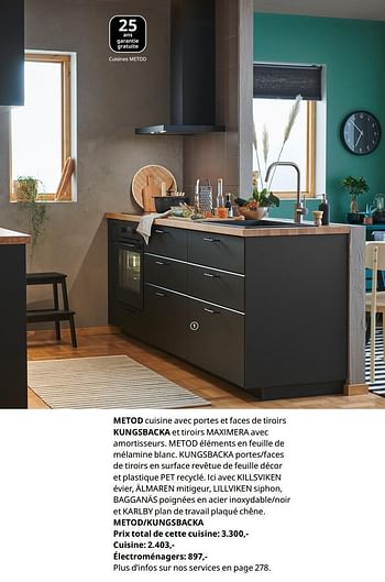 Promotions Metod cuisine avec portes et faces de tiroirs - Produit maison - Ikea - Valide de 20/08/2020 à 15/08/2021 chez Ikea