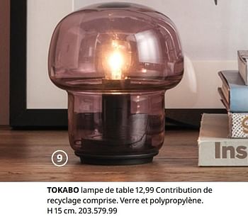 Promotions Tokabo lampe de table - Produit maison - Ikea - Valide de 20/08/2020 à 15/08/2021 chez Ikea