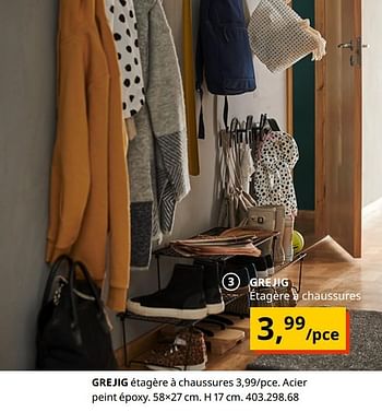 Promotions Grejig étagère à chaussures - Produit maison - Ikea - Valide de 20/08/2020 à 15/08/2021 chez Ikea