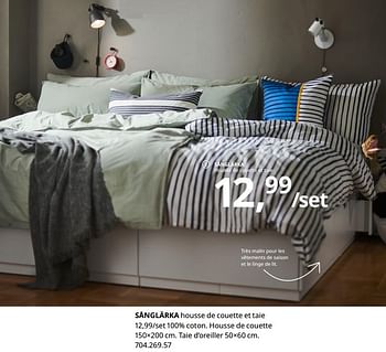 Promotions Sånglärka housse de couette et taie - Produit maison - Ikea - Valide de 20/08/2020 à 15/08/2021 chez Ikea