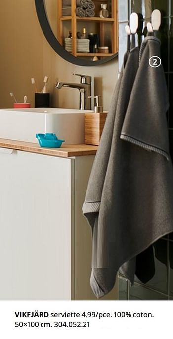 Produit Maison Ikea Vikfjard Serviette En Promotion Chez Ikea