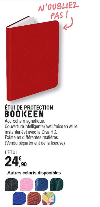 Promotions Étui de protection bookeen - Produit Maison - E.Leclerc - Valide de 01/09/2020 à 24/10/2020 chez E.Leclerc